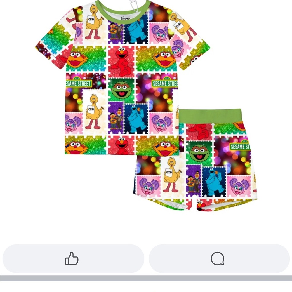 Colorful Sesame Street Bamboo Pajama Set